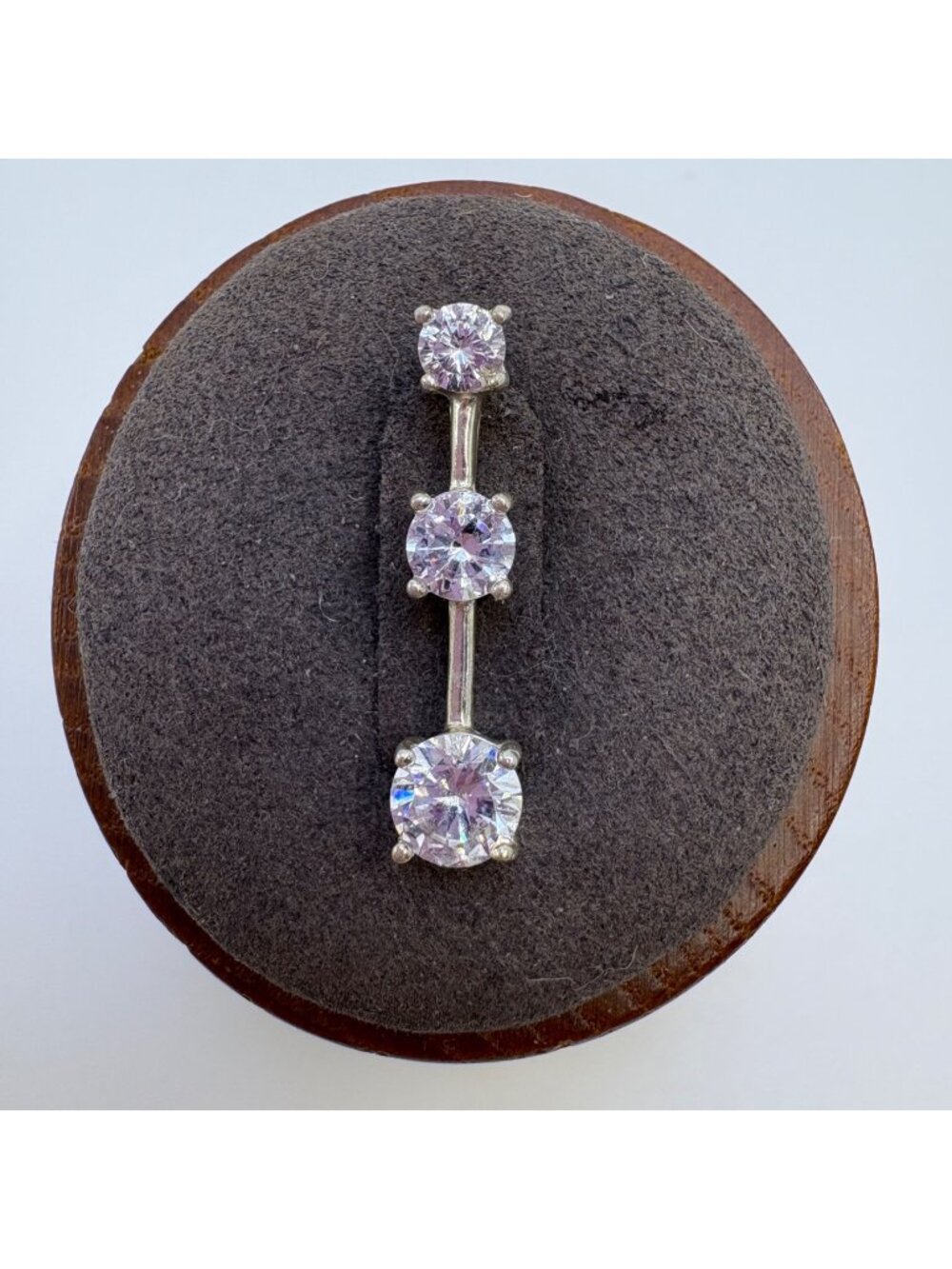 Cubic Zirconia Prong Set Line Pendant VTG Sterling Silver 925 Size 1" Length